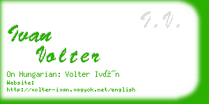 ivan volter business card